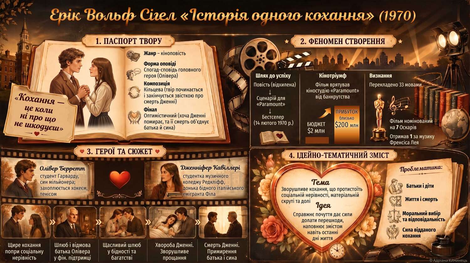 Е.В.Сігел "Історія одного кохання". Інфографіка
